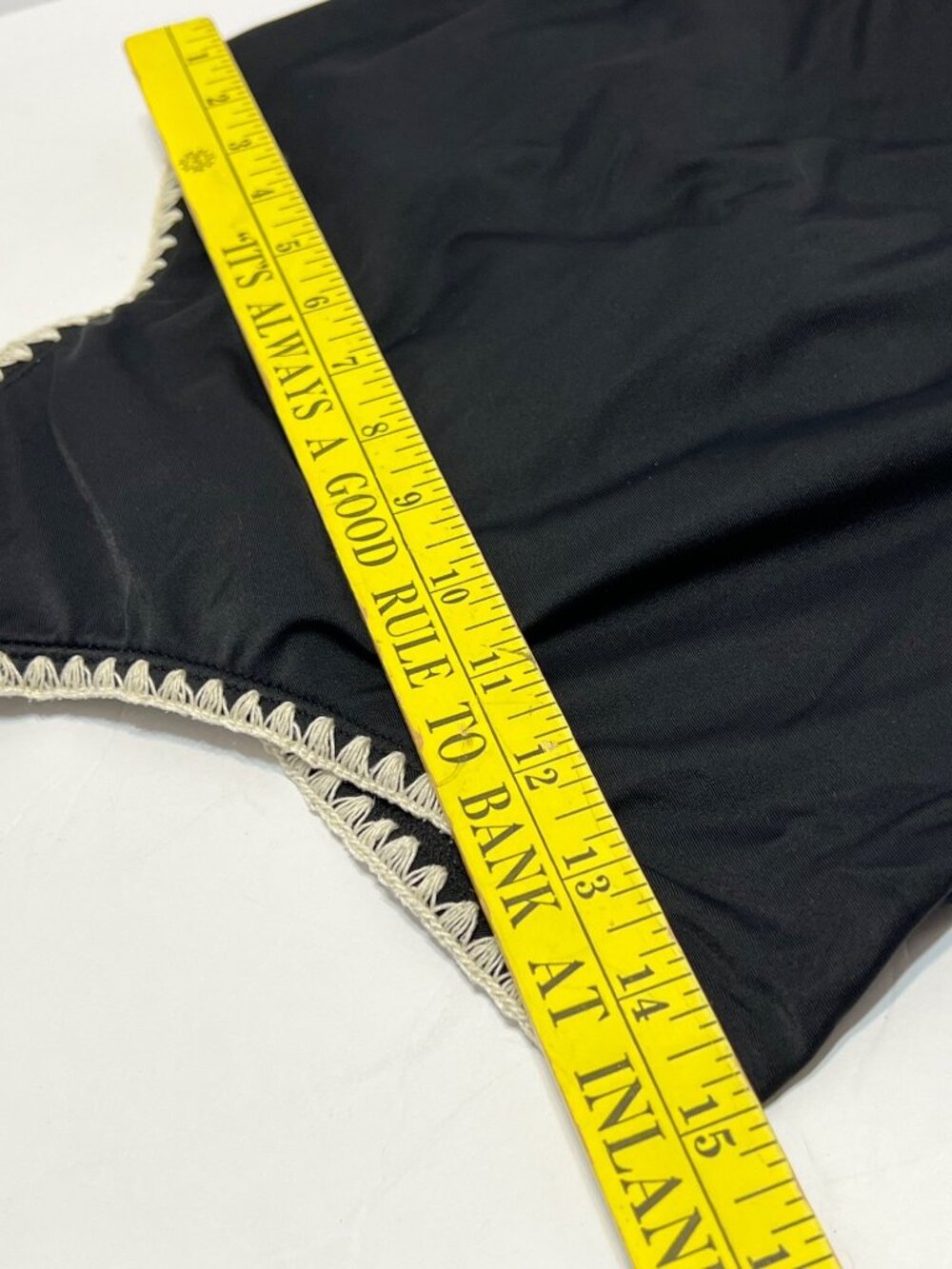 Mossimo Womens Black One-Piece Swimsuit With Crochet Trim Size M Nylon/Spandex B - Picture 12 of 14